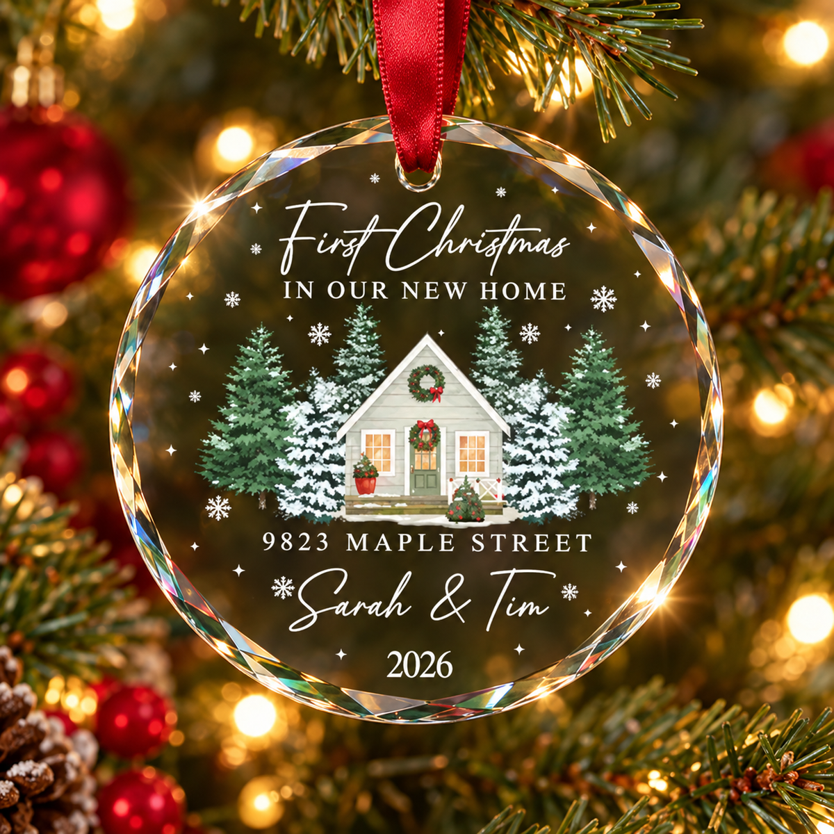 Fastpeace Personalizezd First Christmas In Our New Home Glass Ornament