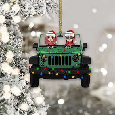 89Customized Jeep Couple Personalized Ornament