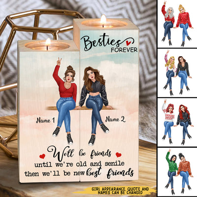 89Customized I Hate Everyone Except Us Besties Personalized Candle Holder