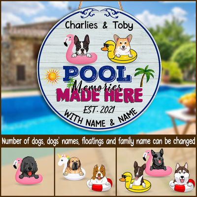89Customized Dogs Pool Memories Made Here With Family Personalized Wood Sign