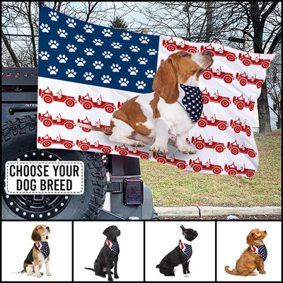 89Customized Jeep Dog Personalized Flag