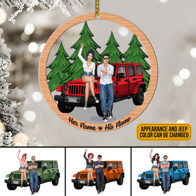89Customized Jeep Couple Personalized Ornament