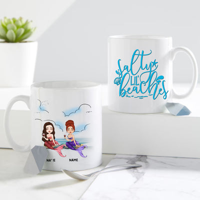 89Customized Salty lil' beaches Bestie Gift Customized Mug