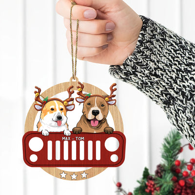 89Customized Jeep Grill and dog Customized Ornament