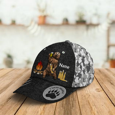 89Customized Personalized Cap Camping Bear Beer I Hate People