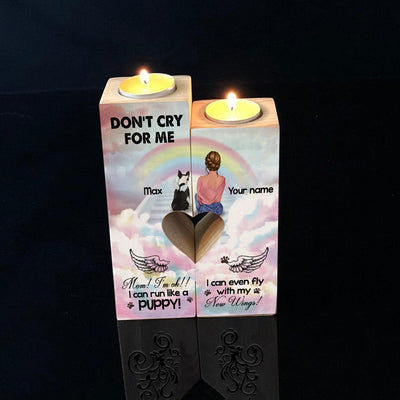89Customized Personalized Candle Holder Dog Mom Memorial Don't Cry For Me