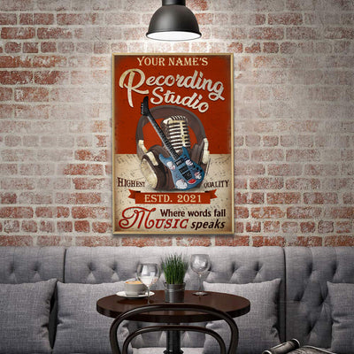 89Customized Recording studio guitar personalized poster