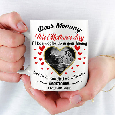 89Customized I'll cuddled up with you mommy personalized mug