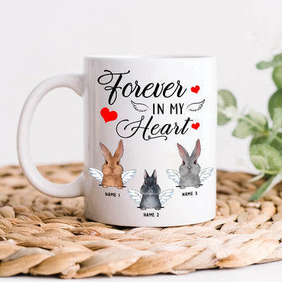 89Customized Forever in my heart Rabbit Lovers Personalized Mug