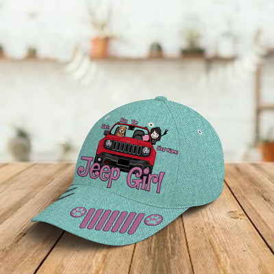 89Customized Personalized Cap Jeep Renegade Girl Dog