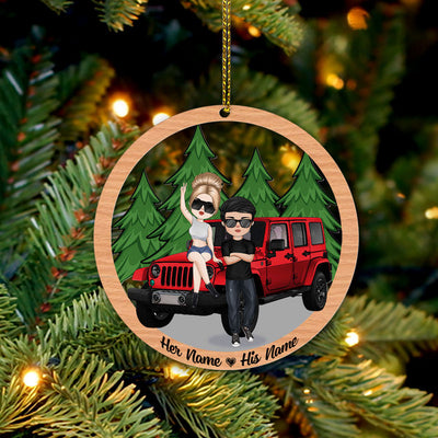 89Customized Jeep Couple Personalized Ornament