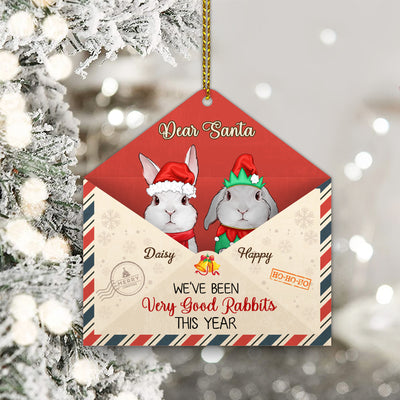 89Customized Dear Santa Rabbit Lovers Personalized Ornament