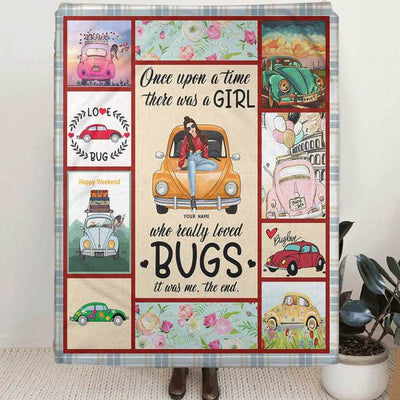 89Customized Once upon a girl there was a girl who loved bugs it was me the end Customized Fleece Blanket