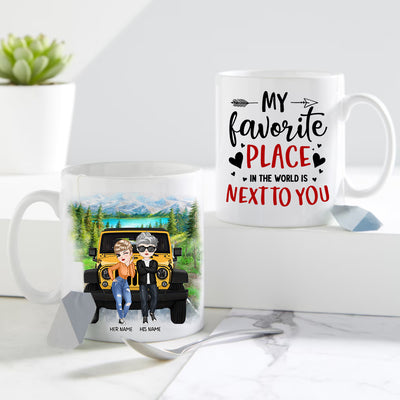 89Customized Riding partners for life Jeep chibi couple Customized Mug