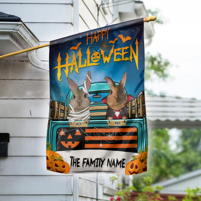 89Customized Happy Halloween Rabbit Welcome Personalized Garden Flag
