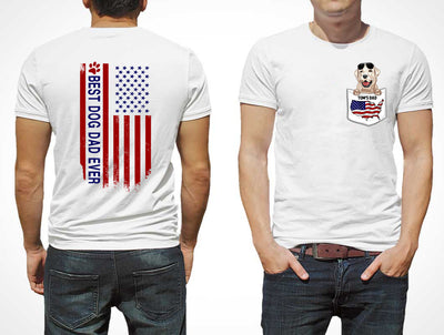 89Customized Best dog dad ever 3D pocket dog 4th of July Customized Shirt