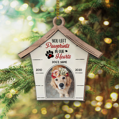 89Customized Our House Is Not The Same Without Your Pawprints In It Dog Memorial Personalized Ornament