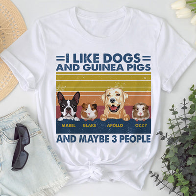 89Customized I Like Dogs And Guinea Pigs And Maybe 3 People Personalized Shirt