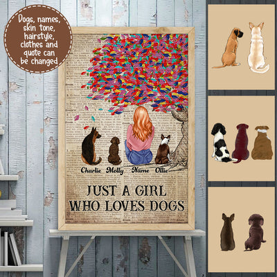 89Customized A Girl Who Really Loved Dogs Personalized Poster