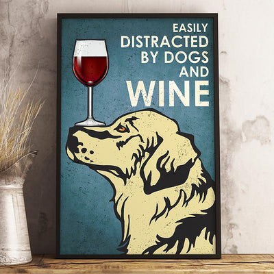 89Customized Dogs And Wine Vertical Poster