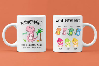 89Customized Personalized Mug Family Nanasaurus But More Roarsome