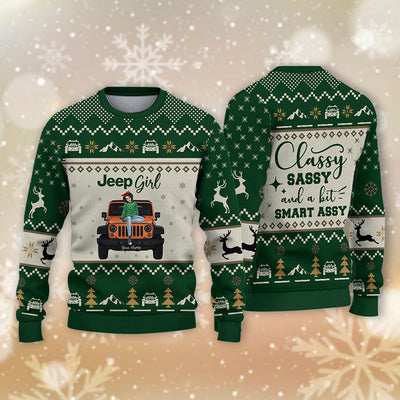 89Customized Jeep girl classy sassy and a bit smart assy 4 Customized Ugly Sweater