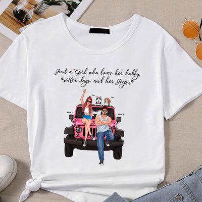 89Customized Just A Girl Who Loves Jeep And Her Hubby Personalized Shirt
