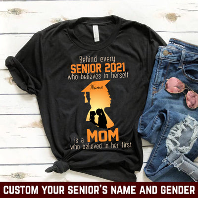 89Customized Behind Every Senior 2021 Is A Mom Personalized Shirt