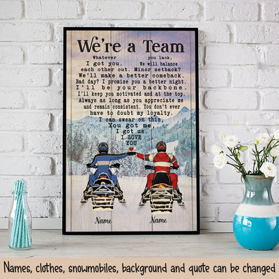 89Customized Snowmobiling Couple Personalized Poster 4