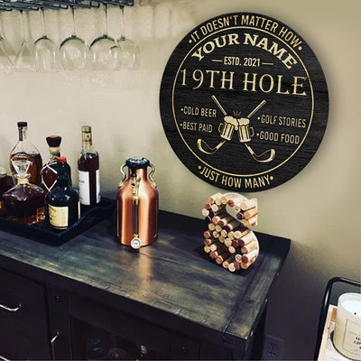 89Customized 19th hole Customized Wood Sign