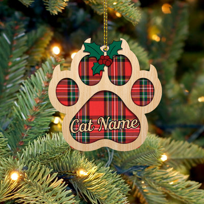 89Customized Dog/Cat Footprint Personalized One Sided Ornament
