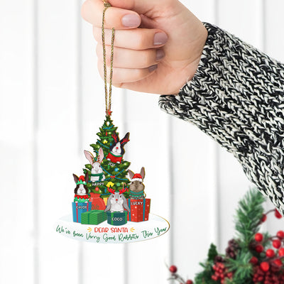 89Customized Dear Santa Christmas Tree Rabbit Lover Personalized Ornament