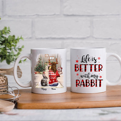 89Customized Life is better with my rabbits Personalized Mug