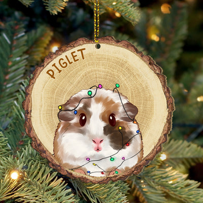 89Customized Guinea Pig Lovers Wood Slice Personalized Ornament
