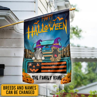 89Customized Dogs/Cats Happy Halloween Personalized Garden Flag