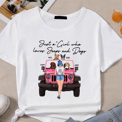 89Customized Just A Girl Who Loves Jeep And Dogs Personalized Shirt 2