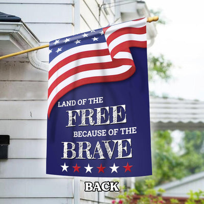 89Customized Land of the free because of the brave 4th of july patriot dog Customized 2 Sided Garden Flag
