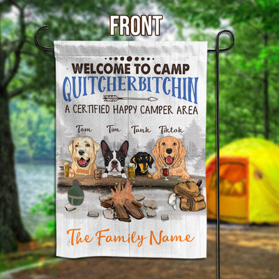 89Customized Personalized 2 Sided Flag Camping Rules Dog