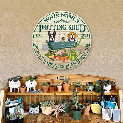 89Customized Personalized Wood Sign Gardening Potting Shed Dog