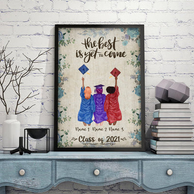 89Customized Personalized Poster Vintage 3 Best Friends Graduation