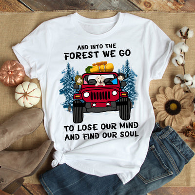 89Customized Personalized Shirt Camping Jeep Dog Girl And Into The Forest