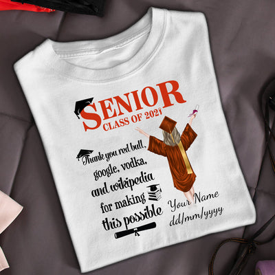 89Customized Thank you google 2021 Graduation personalized shirt