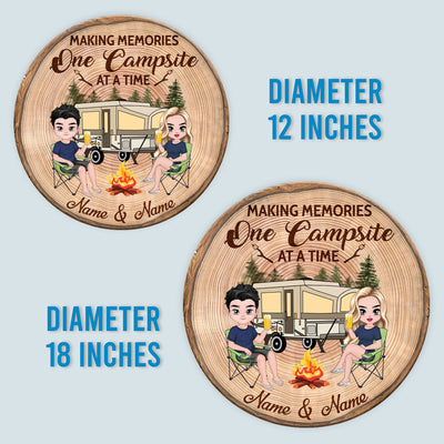 89 Customeized Making memories one campsite at a time Doll Camping Couple Ver.5 Personalized Wood Sign