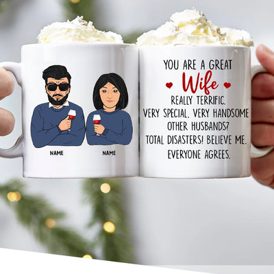 89Customized I like my coffee hot just like my wife Personalized Mug