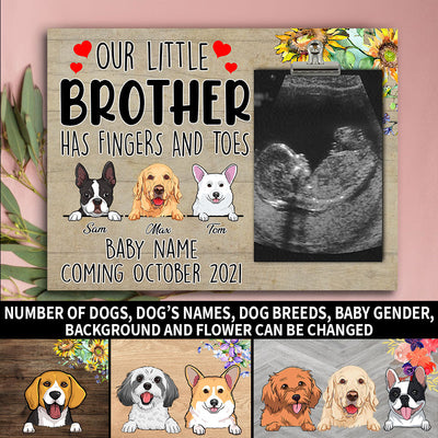 89Customized Our little sister/brother has fingers and toes personalized photo clip frame