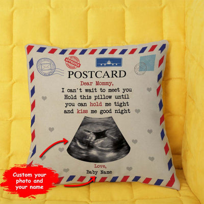 89Customized Dear Mommy I can't wait to meet you personalized pillow