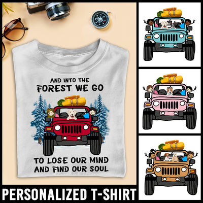 89Customized Personalized Shirt Camping Jeep Dog Girl And Into The Forest
