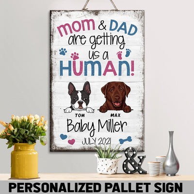 89Customized Personalized Pallet Sign Family Baby Announcement Dog Mom & Dad