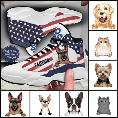 89Customized American Dog Customized White and Black Air JD13 Shoes