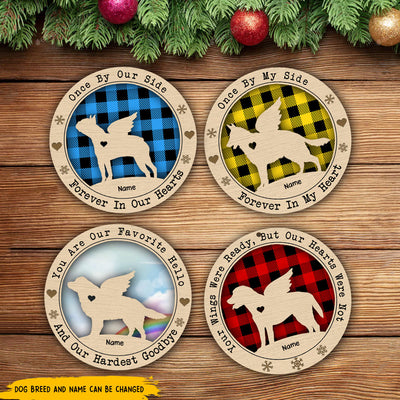 89Customized Angel Dog Silhouette Personalized 2 Layered Wooden Ornament - Christmas Gift For Dog Lovers